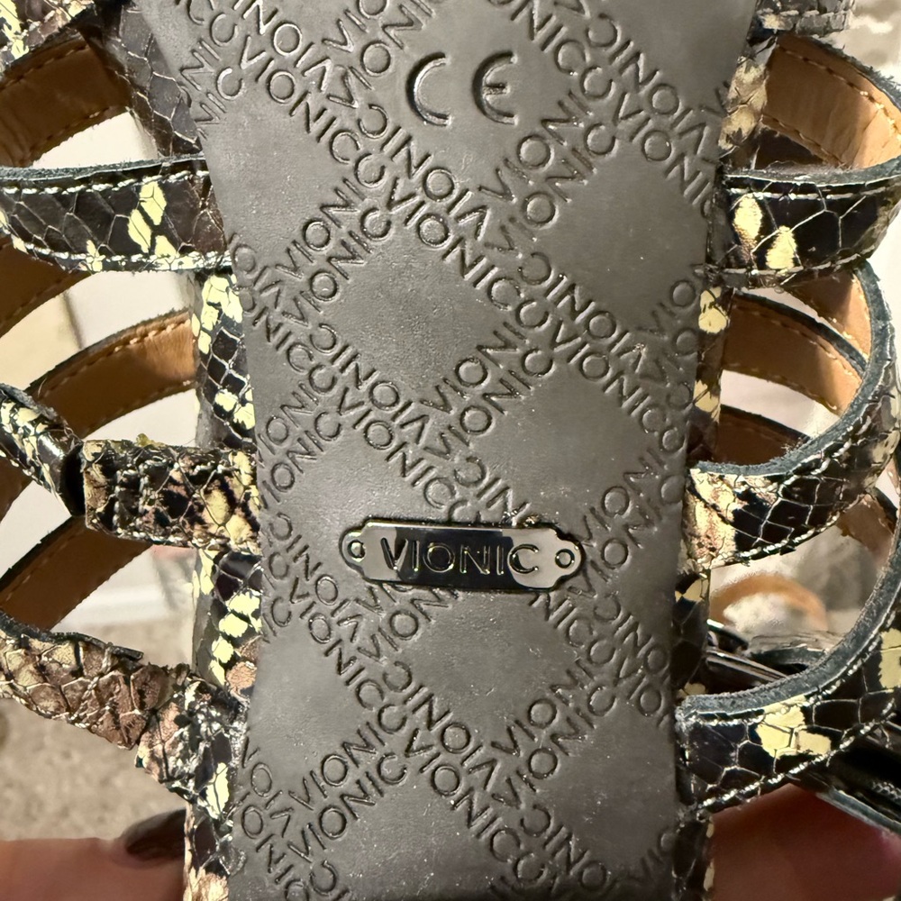 Vionic Snakeskin Multi-Strap Sandals - image 4